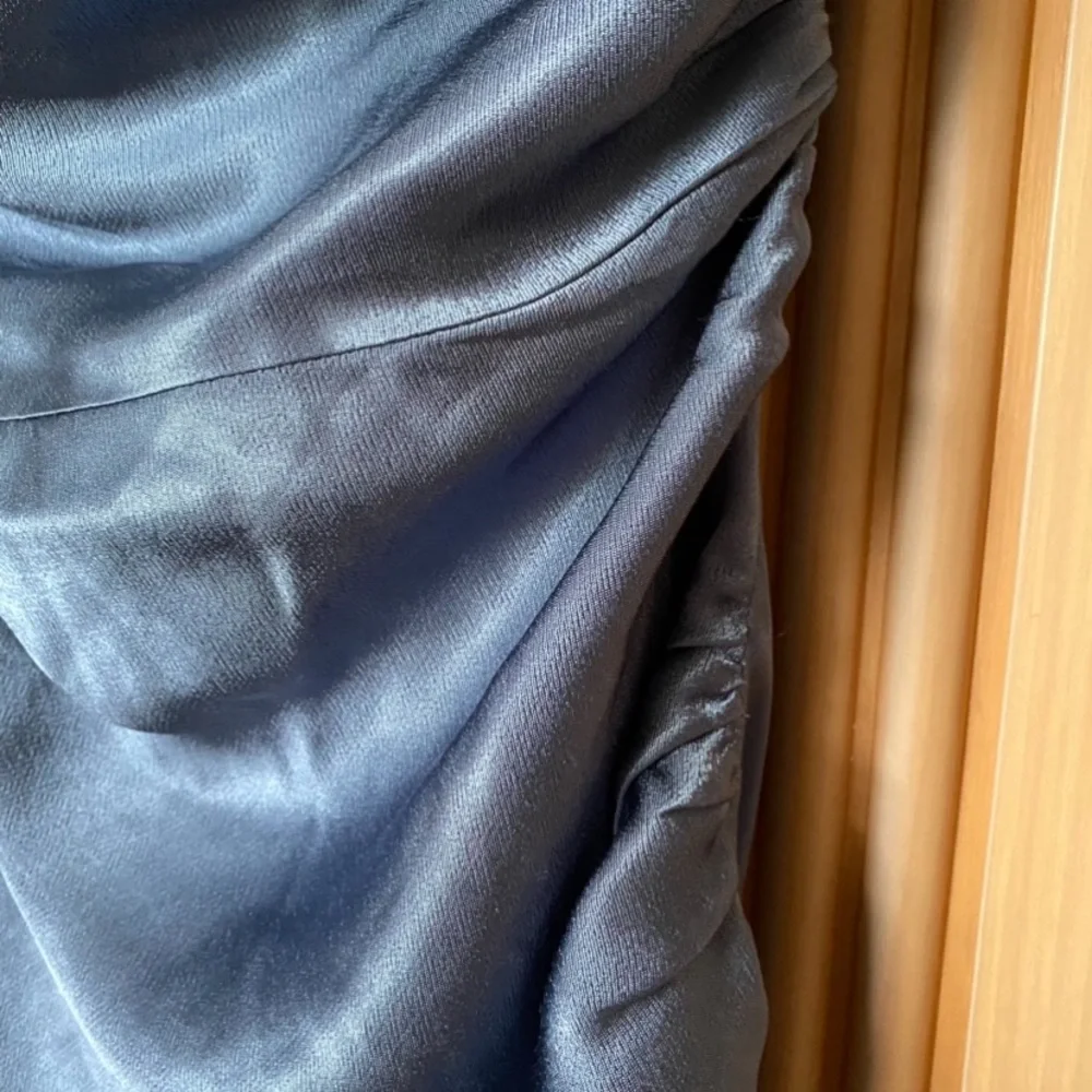 Shona Joy La Lune Cowl Neck Satin Lace Back Maxi Dress Smoke Blue - Picture 9 of 16